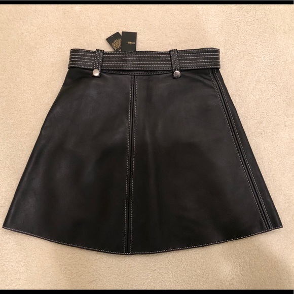 HOLD Leather Mini Skirt with Red Velvet Lining - Picture 6 of 8